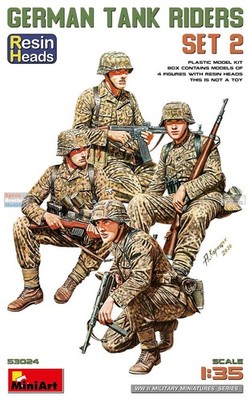 MIA53024 1:35 MiniArt German Tank Riders Set 2 (with Resin Heads) Figure Set