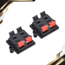 2Pcs 4 Ways Spring Speaker Terminal Clip Push Release Audio Block WP4-03