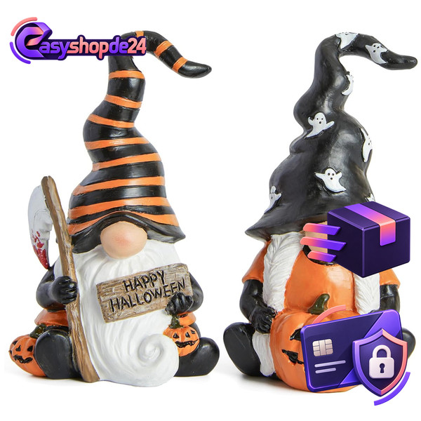 Halloween Deko Innen 2 StüCk Gnome Mit KüRbis Deko FüR Festlichkeiten-image