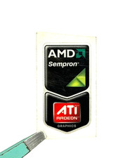 1x AMD Sempron ATI Radeon Laptop/PC Sticker Label Logo Decal Badge 18mm x 35mm