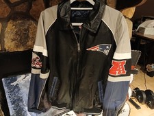 Vintage New England Patriots Men's M Leatheracket NFL Brand Logo Coat