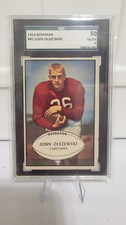 1953 Bowman #45 John Olszewski Vintage Football Card SGC 4 Cardinals HOF