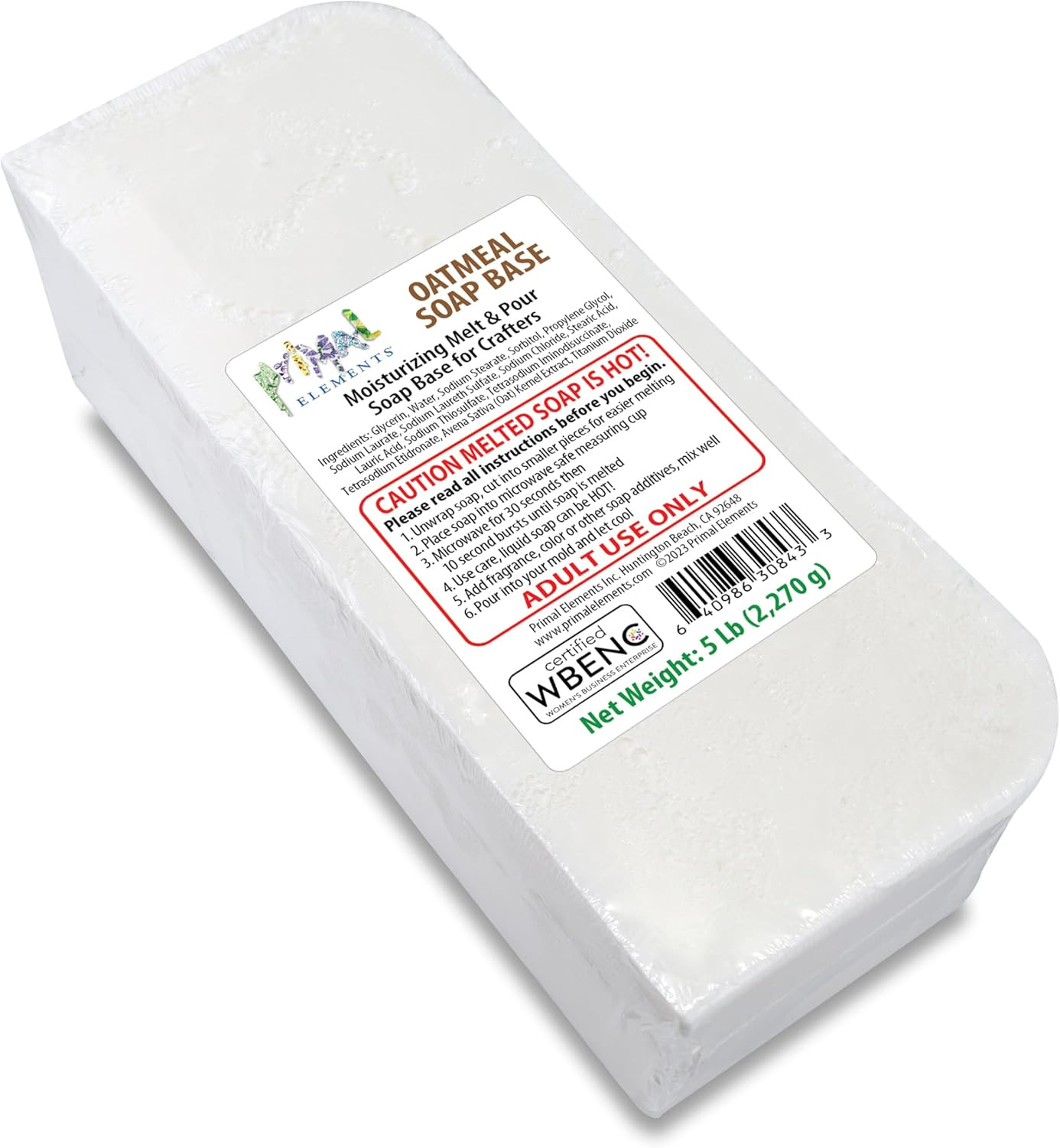Oatmeal Soap Base - Moisturizing Melt and Pour Glycerin Soap Base for Crafting a