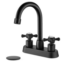 4 Inch Centerset Bathroom Faucets Double Cross Handle Bathroom Sink Faucet De...