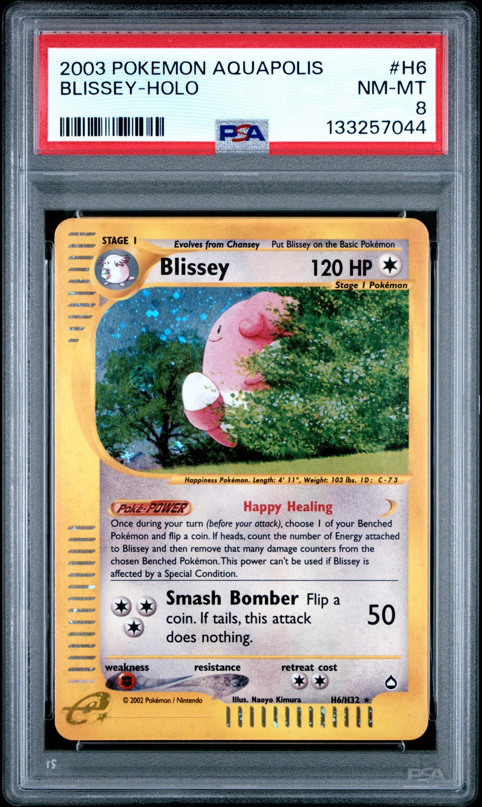 2003 Pokemon Aquapolis #H6 Blissey-Holo PSA 8