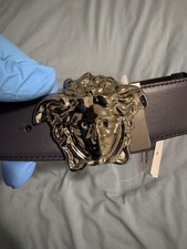 Navy Blue Versace Medusa Head Belt