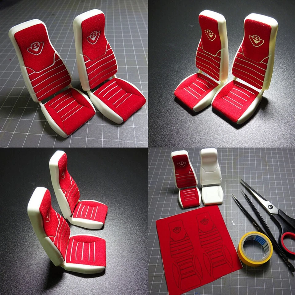 Cab Seat Suede Decorative Stickers DIY Kit For Tamiya Scania1/14  Truck RC Car - Image 2 of 4