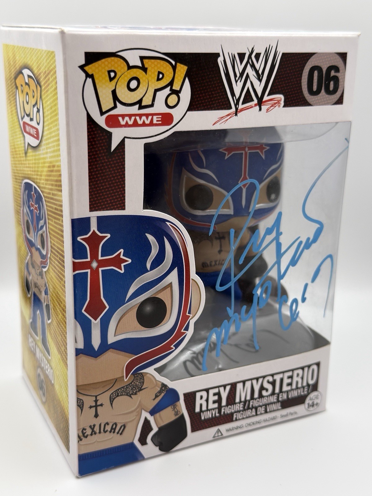 Rey Mysterio Signed Funko Pop WWE #06 JSA Witnessed Auto COA