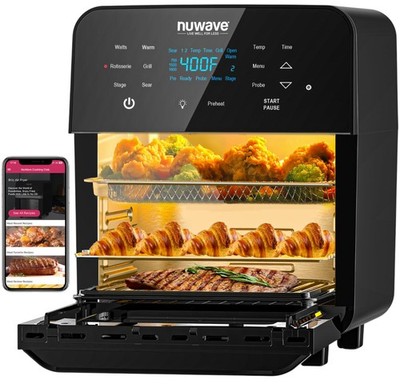 Brio 15.5Qt Air Fryer Rotisserie Oven, X-Large Family Size, Powerful 1800W, 4...