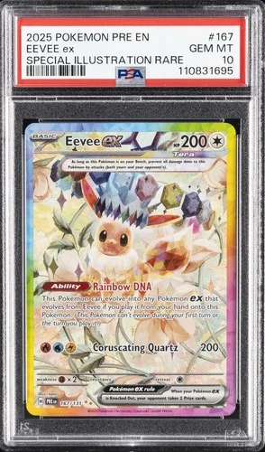 2025 POKEMON PRE EN-PRISMATIC EVOLUTIONS #167 EEVEE EX PSA 10