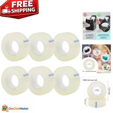 Transparent Glossy Tape 6 Rolls - 0.7" x 27.8 Yards, Waterproof Tear-Resistant