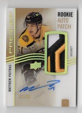 2023-24 Premier Rookie Autograph Patch Gold Auto Matthew Poitras 16/65