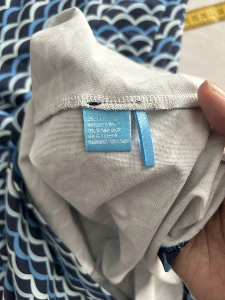 Vestido Vaina J. McLaughlin Estampado Ondulado Cintura Acanalada Para Mujer Talla XS Azul Clásico Foto 4 de 4