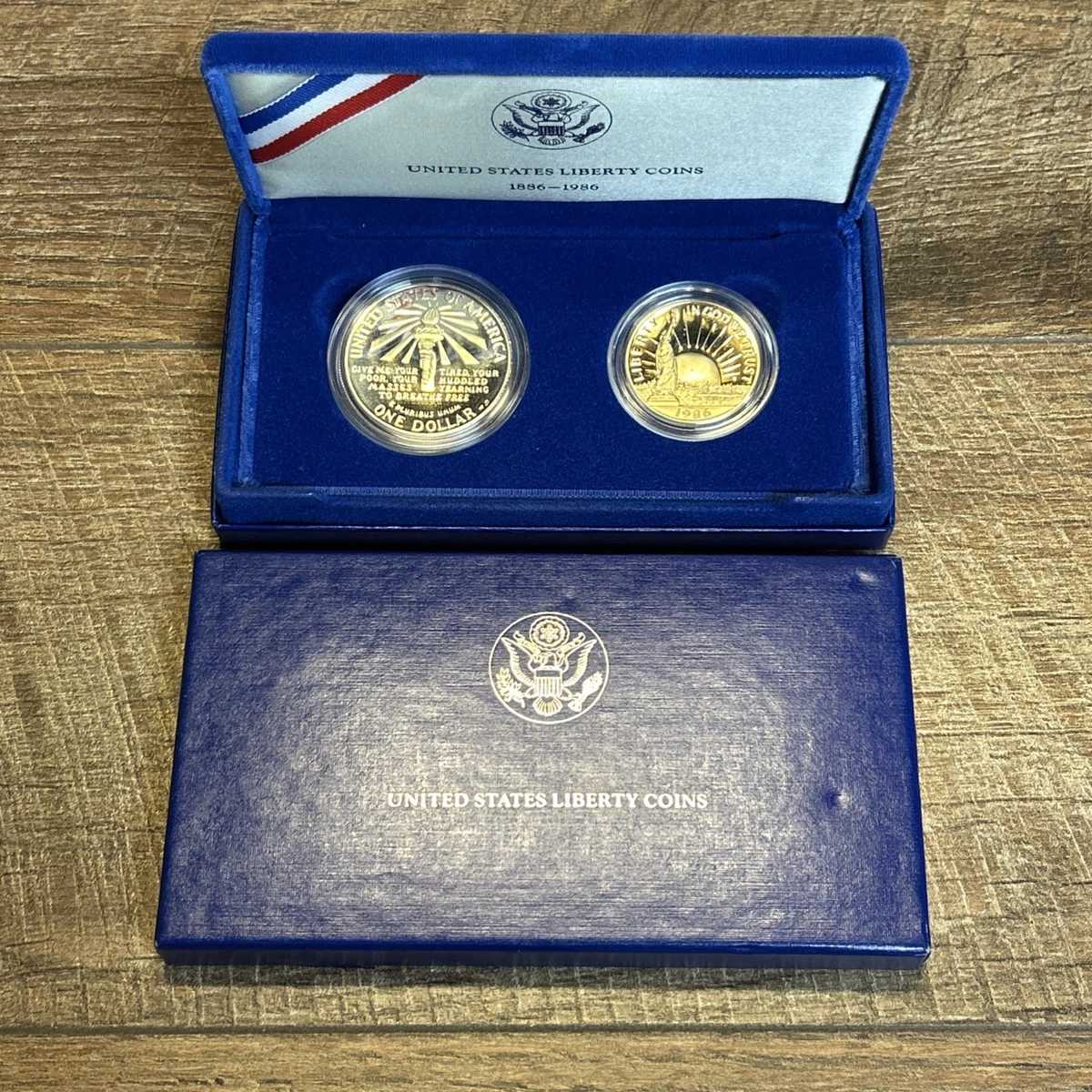 【限定】アメリカ合衆国リバティセット 1886-1986 United States Liberty Coins 1886 - 1986 3 Coin Set w/ Case & COA