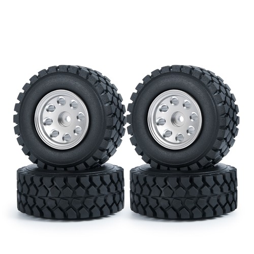 4PCS Metal Wheel Rims Rubber Tires Upgrade for RC Axial 1/24 SCX24 Crawler Car - Picture 28 of 33