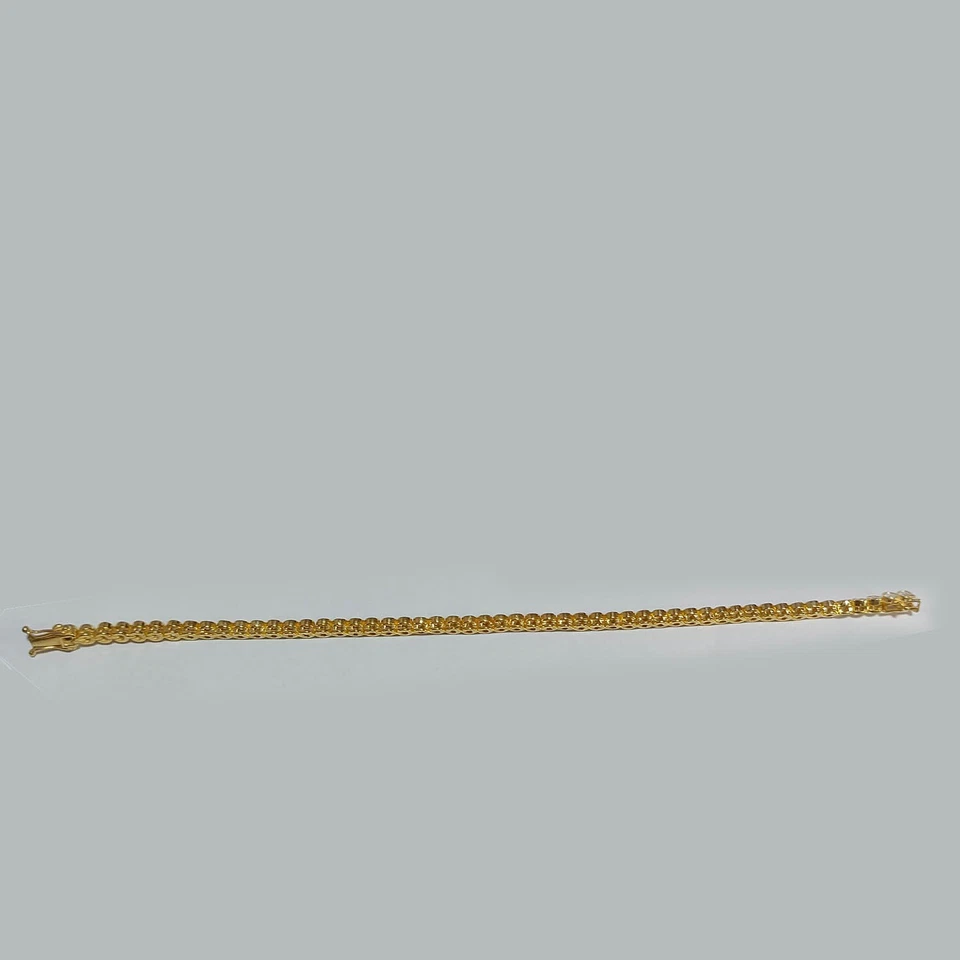 Set lunetta taglio tondo 6 ct bracciale tennis pietra creata in laboratorio f... - Immagine 2 di 4