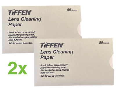 TIFFEN Lens Cleaning Paper * Doppelpack 2 x 50 Stk. * für Objektive Linsen Laser