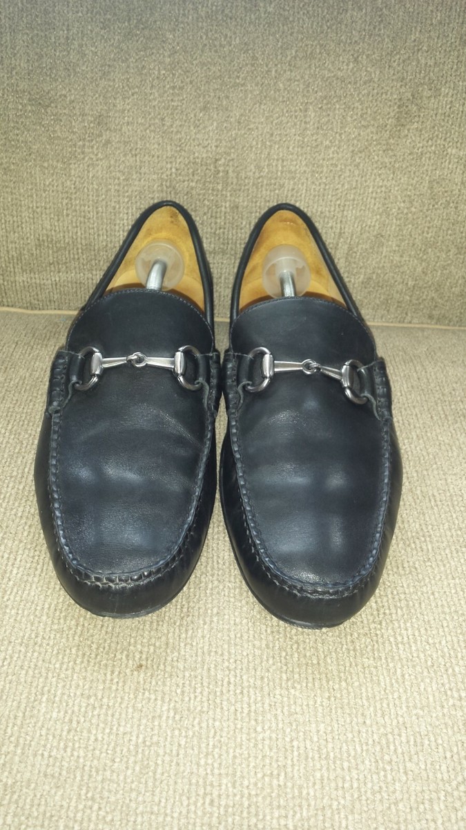 PETER MILLAR MEN HORSE BIT LOAFERS SHOES BLACK SIZE 8-8.5 