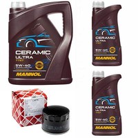 MotoröL Set Mannol 5W-40 Ceramic Ultra 7 Liter + ÖLfilter FüR Fiat Ducato 120