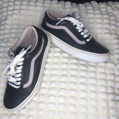 Vans Old Skool Pro Women’s Black Pink Leather Skate Shoes Classic Low Top 