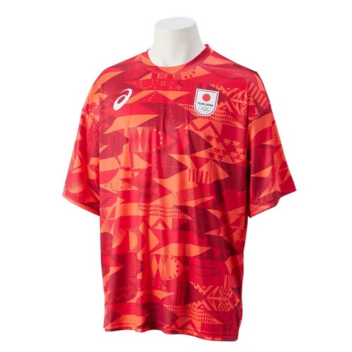 Olympics Paris 2024 TEAM JAPAN Official Replica Model T-shirt ASICS RED Size M - Picture 2 of 10