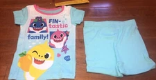 Pinkfong Baby Shark Toddler Girl Short Sleeve Shirt & Shorts Pajamas 3T New