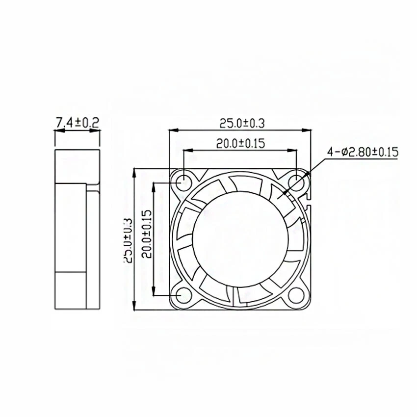 Mini Lüfter Gehäuselüfter Leise PC 25X25X7mm lüfter pc lüfter PC Gehäuse lüfter - Bild 4 von 4