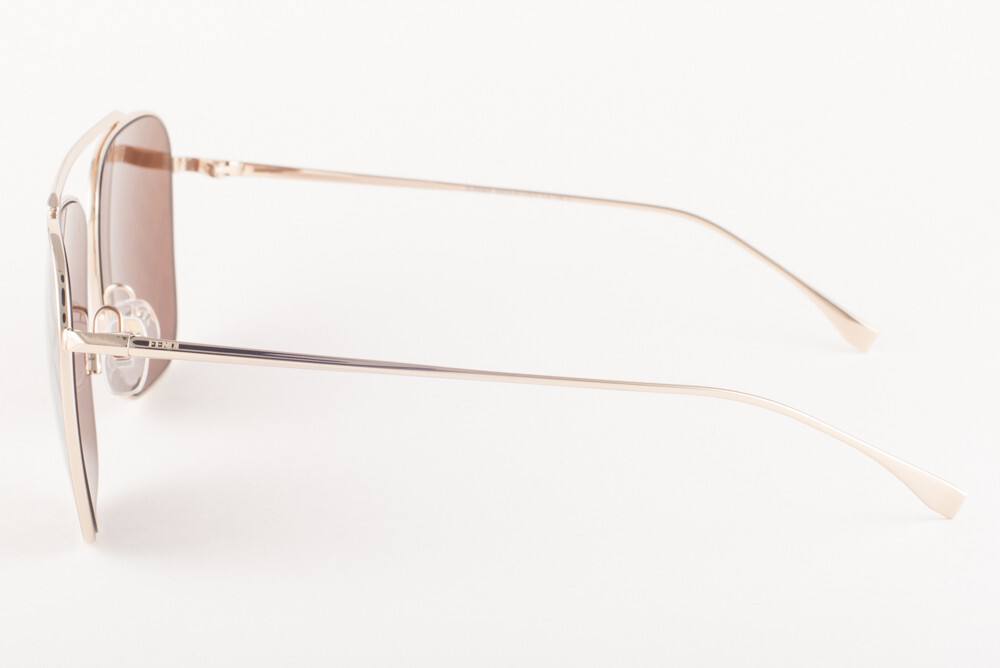 FENDI 406 Gold Brown / Brown Logo Mirrored Sunglasses FF FENDI 406 Gold Brown / Brown Logo Mirrored Sunglasses FF