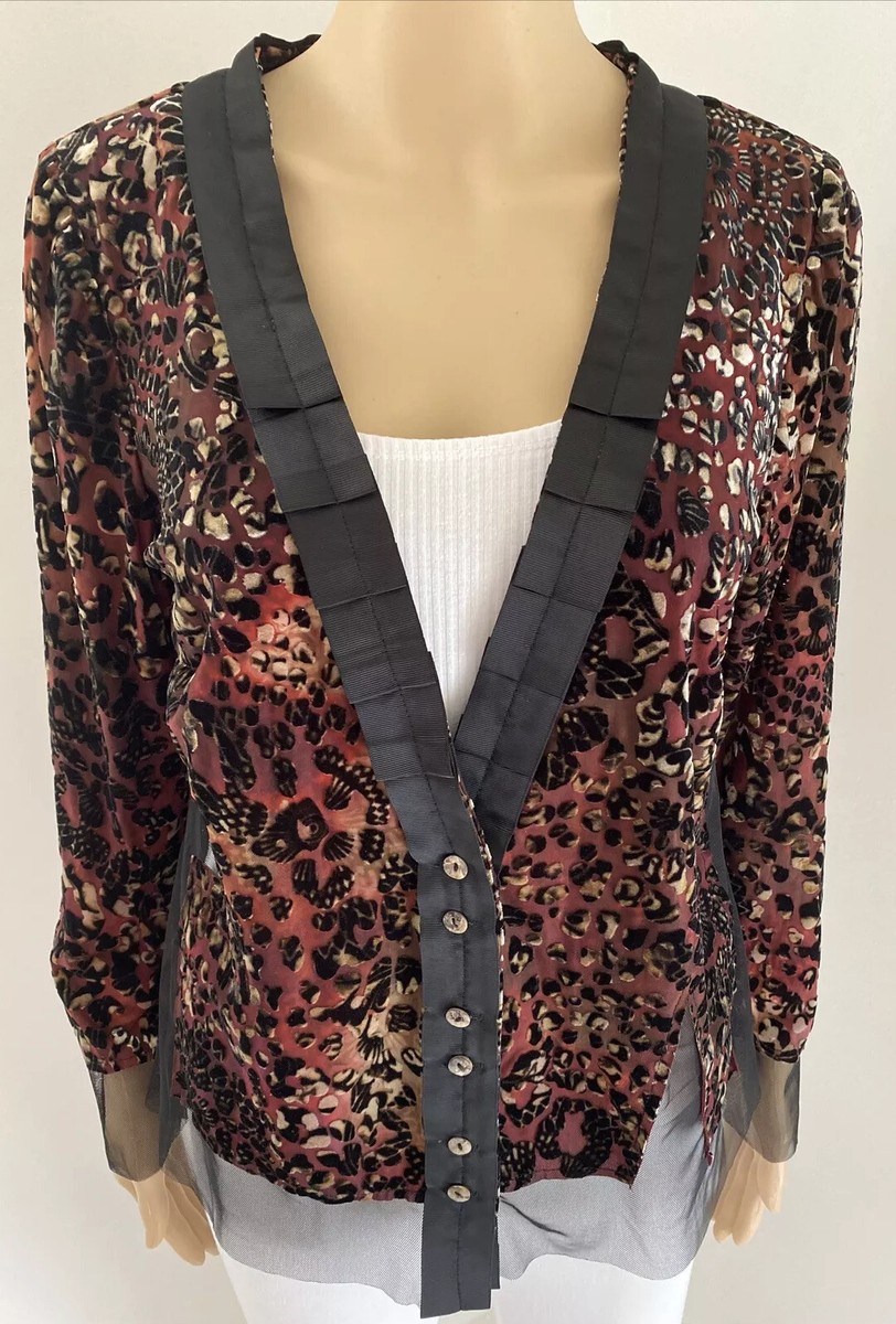Needles / Burnout Velvet Cardigan（Needles V-Neck Cardigan