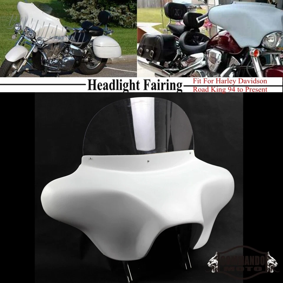 Обтекатель крыла летучей мыши из стекловолокна для Harley Road King 1994-2021 с вырезом динамиков - Изображение 2 из 4