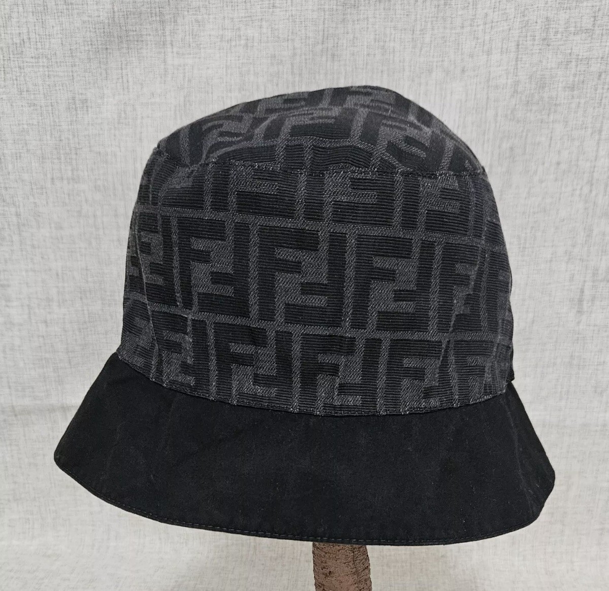 Fendi Reversible bucket Hat Monogram Black/Yellow/Grey | eBay