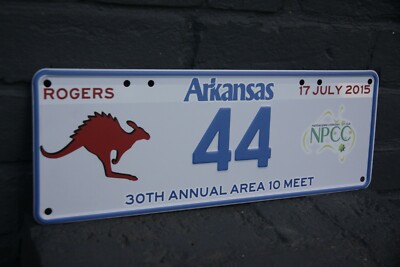 2015 ARKANSAS  License Plate * NPCC * NO. # 44 * ROGERS , AR ** RAZORBACK 'ROO !