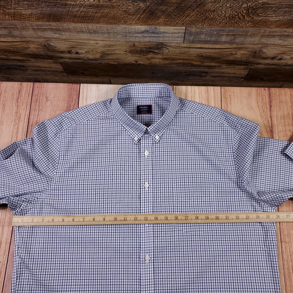 Untuckit Men’s Check Dress Shirt Wrinkle Free Tall Fit XXL eBay