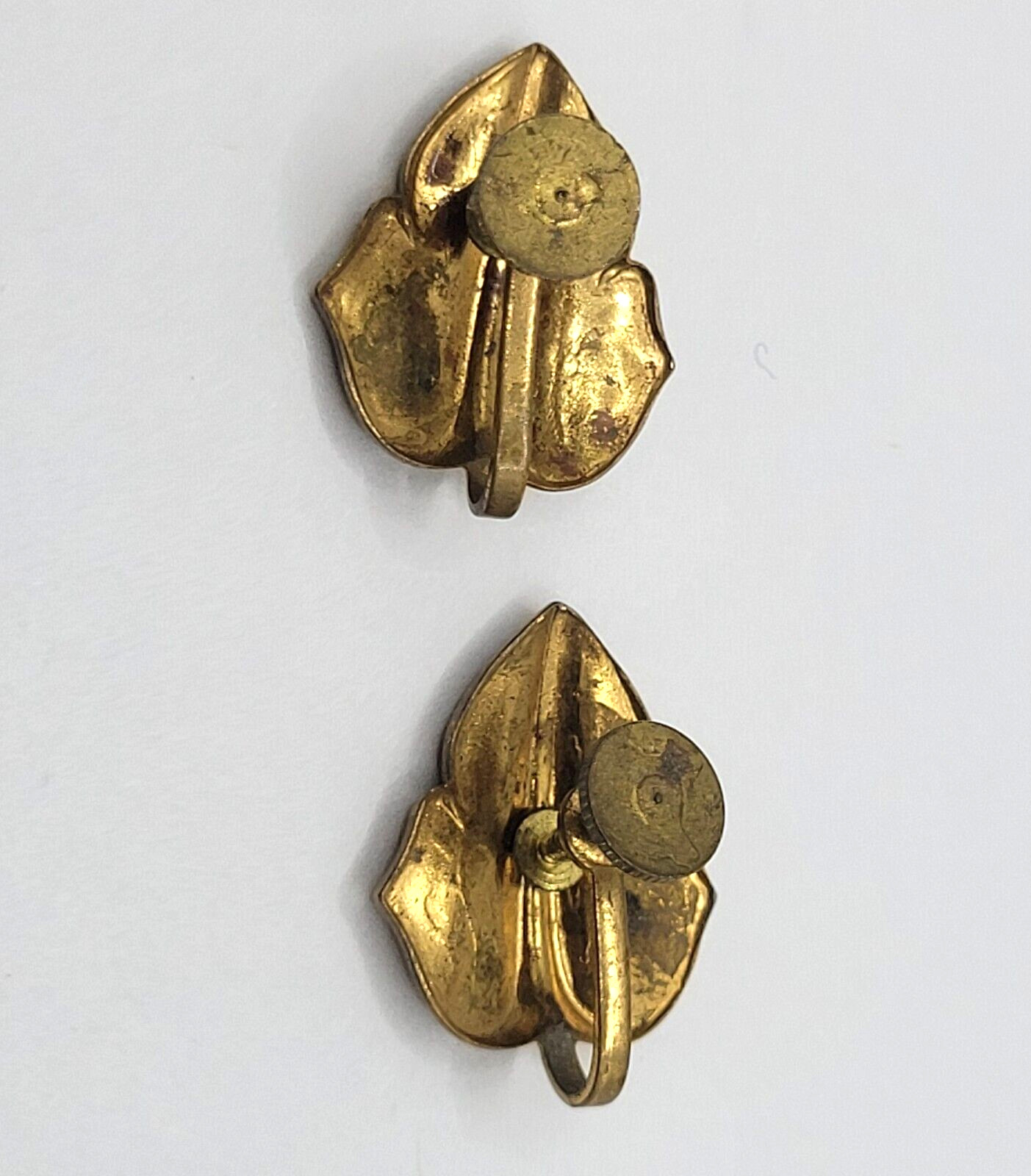 Brass Leaf Etched Tiny Hole Pattern Small Vintage… - image 17