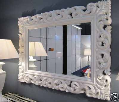 Wandspiegel WEIß SPIEGEL ANTIK BAROCK ROKOKO 90X70 Florenza UVP 499€ WOW WOE