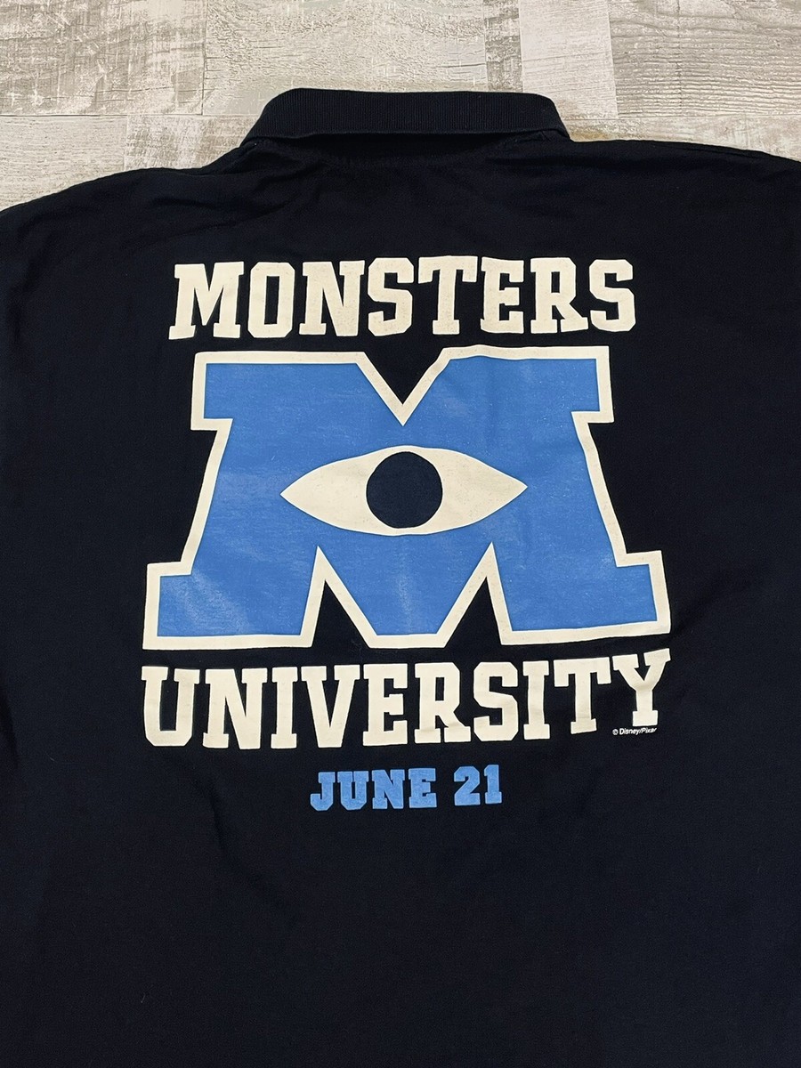 Monsters University Disney Pixar Men's Large Black Polo Golf
