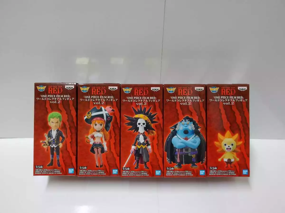 One Piece Film Red World Collectable Figure Vol.2 Set Of 5 w/ Poster