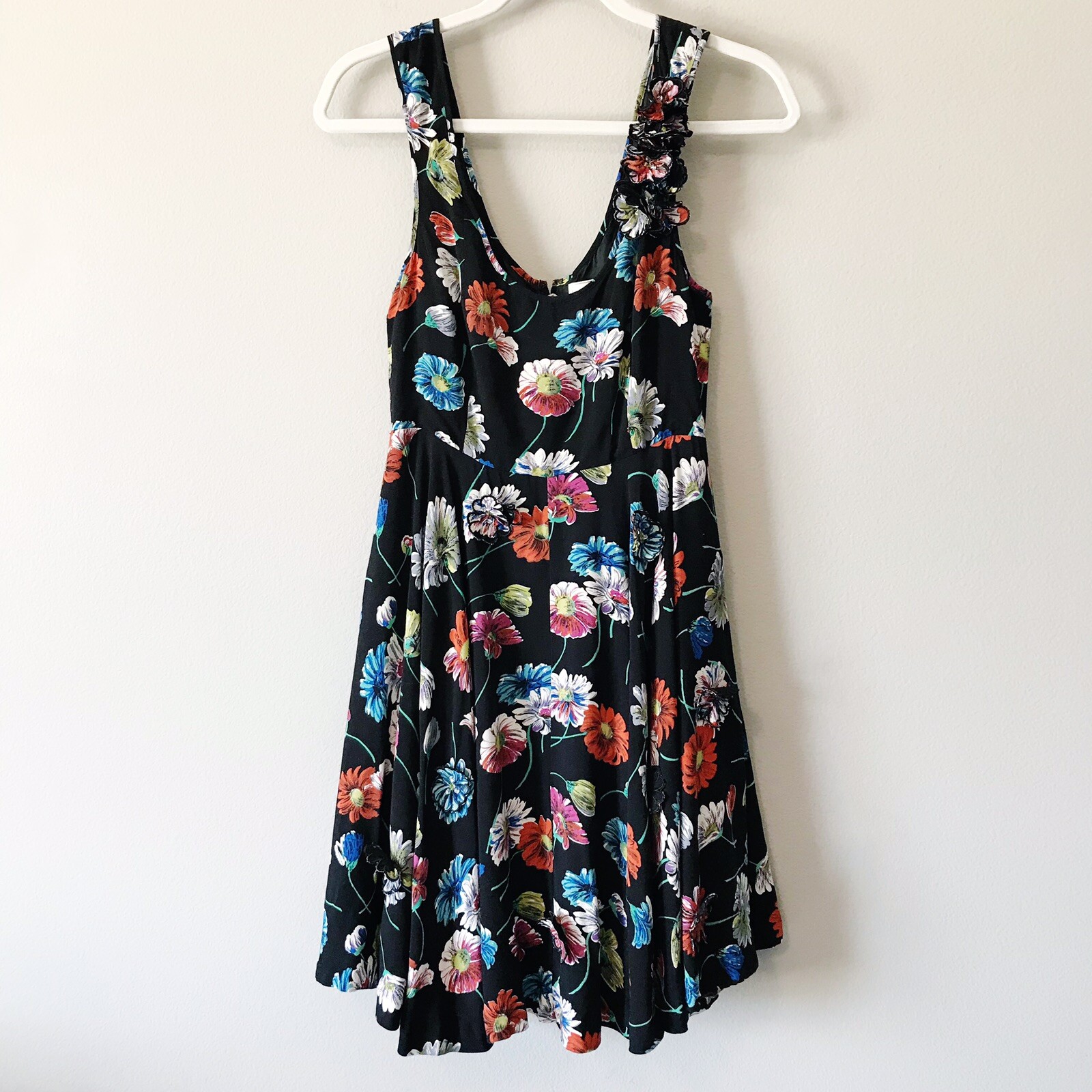 Anthropologie Moulinette Soeurs Black Floral Dress Size 4 Whimsigoth Fairycore