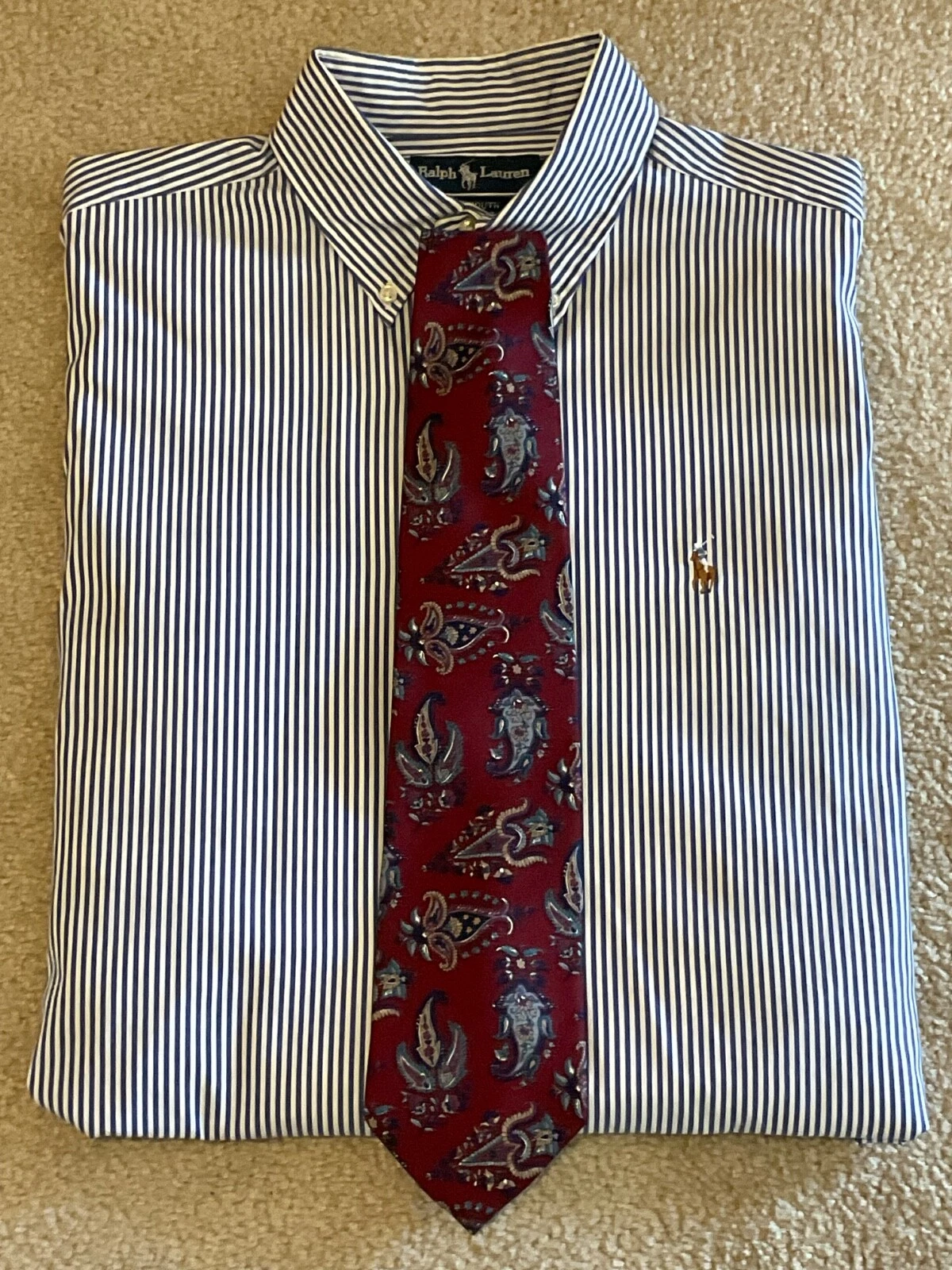 RL Polo abito camicia e cravatta collo righe combinate 15 1 2 32 33 Christian Dior Paisley