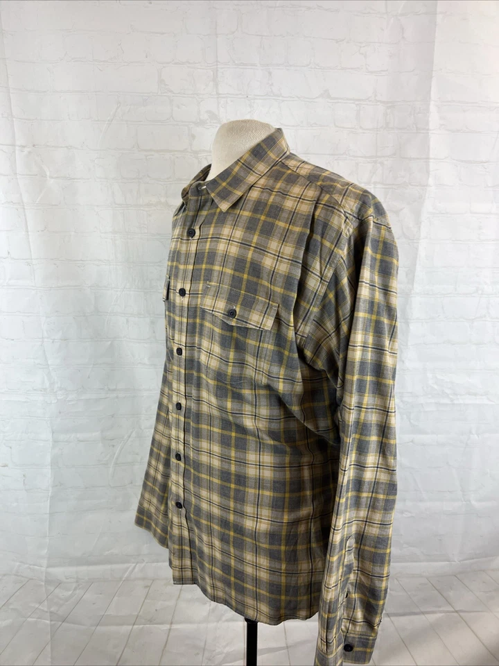 Camisa de vestir Patagonia para hombre gris y amarillo a cuadros mezcla de algodón L $158 Foto 3 de 4