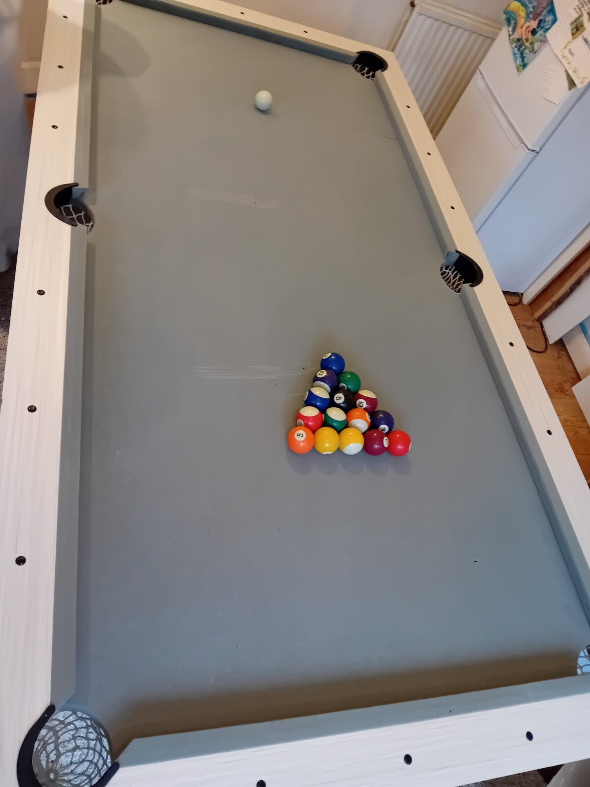 Used 7ft Traditional Diner White Slate Pool Dining Table eBay