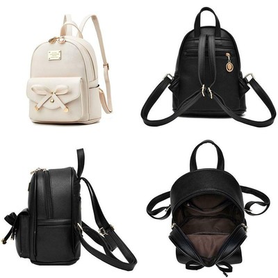 girls bowknot cute leather backpack mini backpack purse for women
