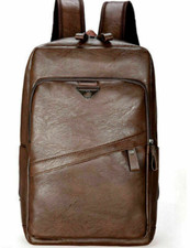 Men's Women's Vintage Leather Rucksack School Backpack Travel Bag Laptop~!