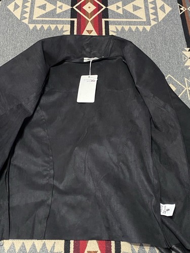 Gigi Moda Faux Suede Jacket Womens S Black Drape Open NWT Italy HR - Picture 7 of 8