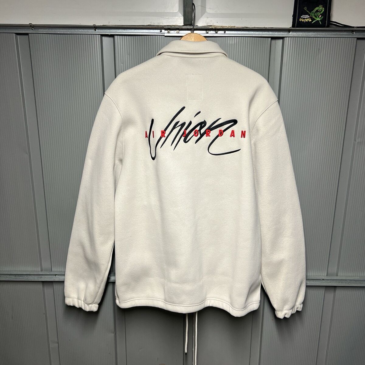 Air Jordan x Union Coach Jacket Light Bone Men's Size Large Air Jordan x Union Coach Jacket Light Bone Men's Size Large