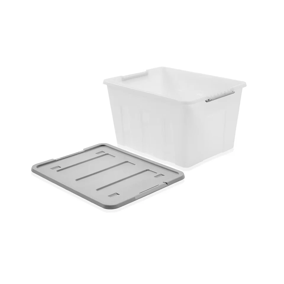 Large Storage Box Heavy Duty Plastic Tub Stackable Lid Organiser Containers Box* - image 3 of 4