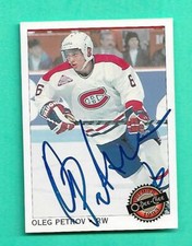 (1) OLEG PETROV  MONTREAL CANADIENS  HOCKEY SIGNED CARD (W2901)  