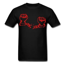 Anarchy Handcuffs Protest Freedom break free T shirt tee Unisex