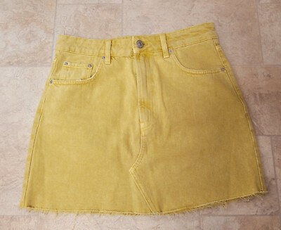 Zara Yellow/Mustard Jeans Skirt Size S UK
