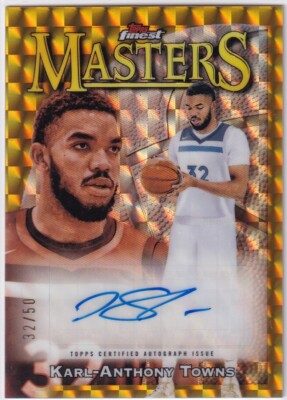 2024 Topps Finest Basketball karl-Anthony Towns Gold Geometric Auto #32/50